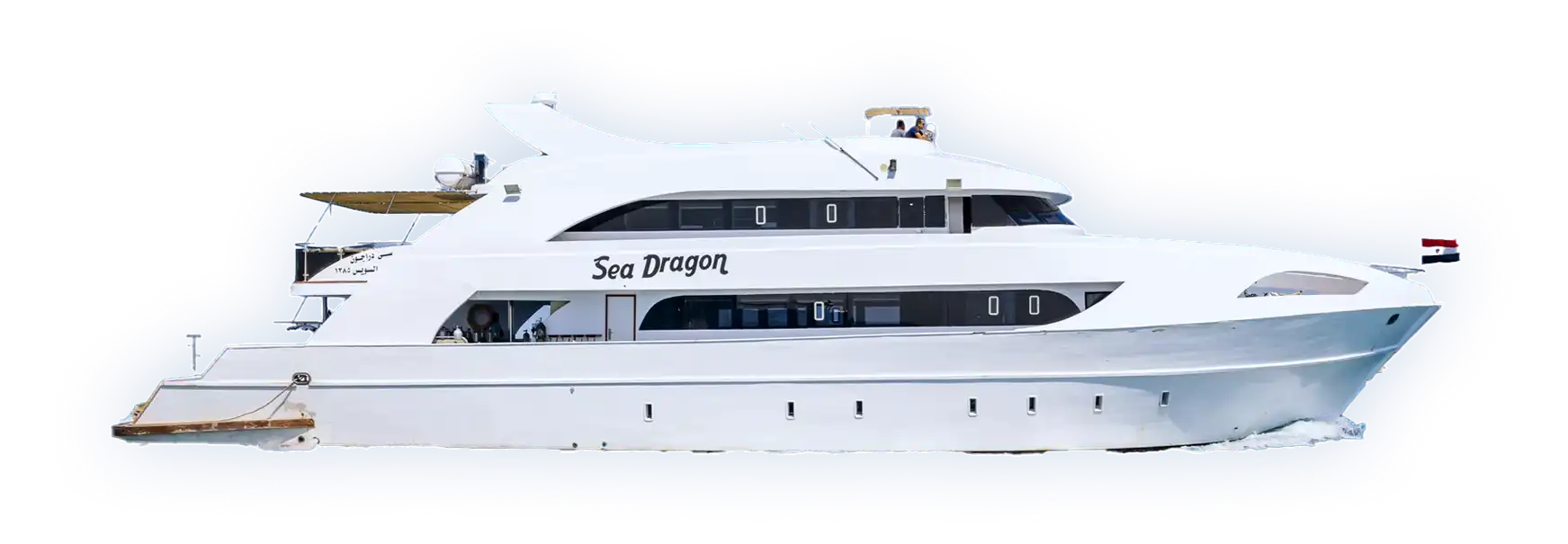 The Sea Dragon luxury yacht sailing on the Red Sea.